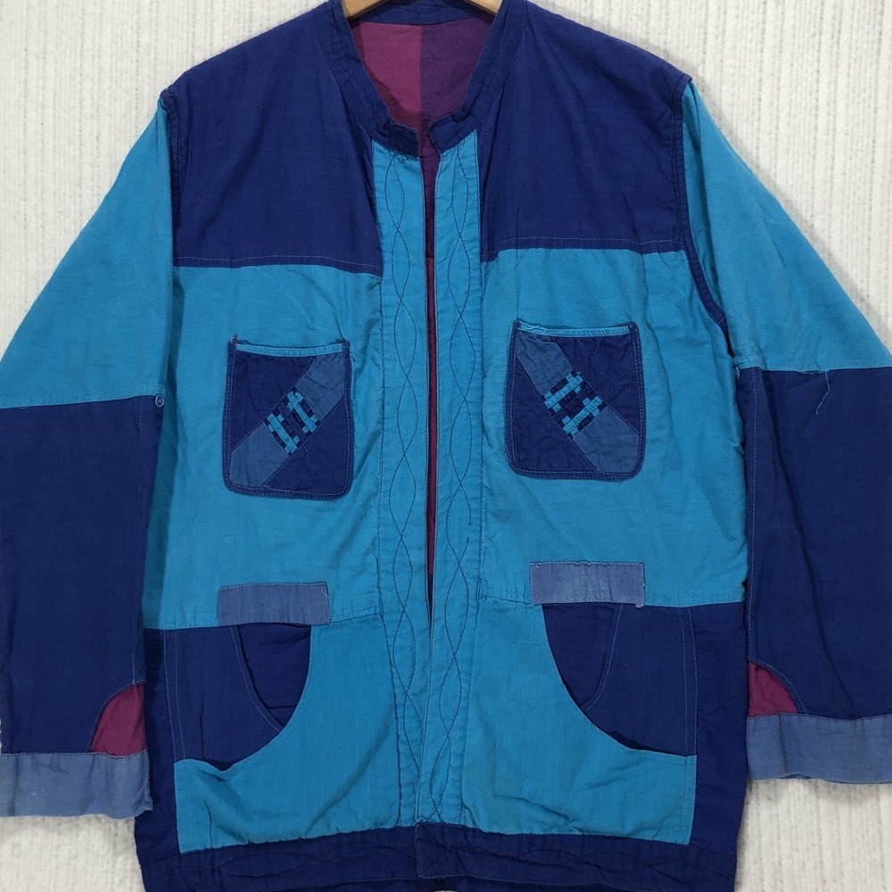 Vintage 80s Reversible Colorblock Patchwork Convertible Jacket Bag Size L